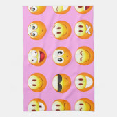 pastel roze emoji theedoek (Verticaal)