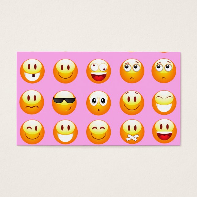 pastel roze emoji visitekaartjes (Voorkant)