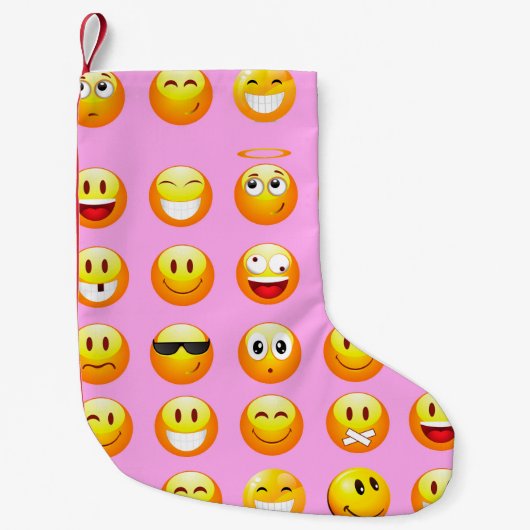 pastel roze emoji xmas kerstmis stocker kleine kerstsok (Voorkant)
