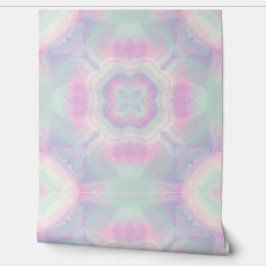 Pastel roze en aqua geometrische Waterverf Behang
