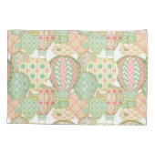 Pastel roze en Aqua hete luchtballonnen patroon Kussensloop (Achterkant)