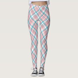 Pastel Roze en Blauw Speld Leggings