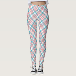 Pastel Roze en Blauw Speld Leggings