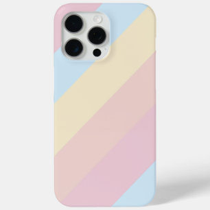 Pastel roze en blauwe diagonale strepen iPhone 15 pro max hoesje