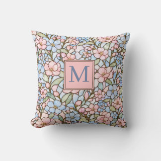 Pastel Roze en Blauwe Gebrandschilderde Persoonlij Kussen