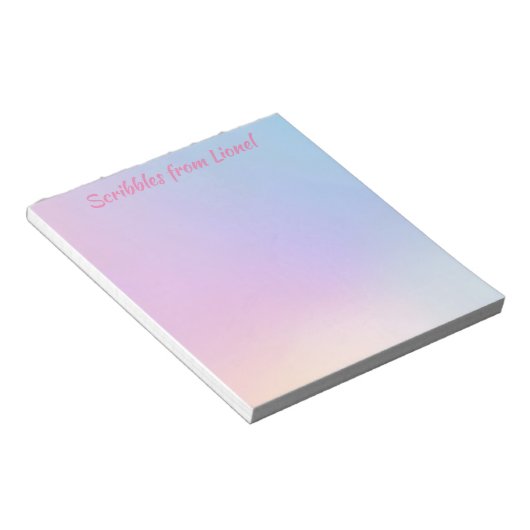 Pastel Roze en Blauwe Gradient Achtergrond Notitieblok (Schuin)