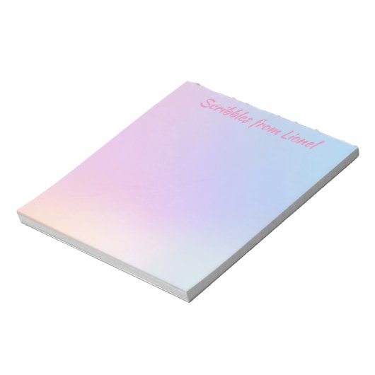 Pastel Roze en Blauwe Gradient Achtergrond Notitieblok (Linkerzijde)