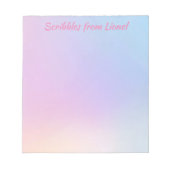 Pastel Roze en Blauwe Gradient Achtergrond Notitieblok (Voorkant)