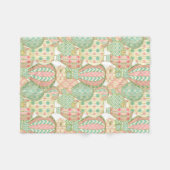 Pastel Roze en Blauwe Hete Luchtballonnen Patroon Fleece Deken (Voorkant (Horizontaal))