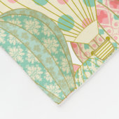 Pastel Roze en Blauwe Hete Luchtballonnen Patroon Fleece Deken (Hoek)