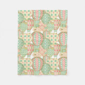 Pastel Roze en Blauwe Hete Luchtballonnen Patroon Fleece Deken (Voorkant)