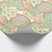 Pastel roze en blauwe heteluchtballonnen cadeaupapier (Hoek)