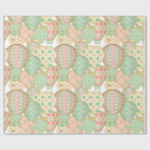 Pastel roze en blauwe heteluchtballonnen cadeaupapier (Vlak)