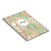 Pastel roze en blauwe heteluchtballonnen notitieboek (Rechterzijde)