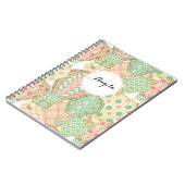 Pastel roze en blauwe heteluchtballonnen notitieboek (Linkerzijde)