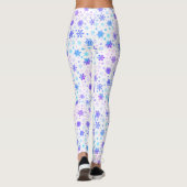 Pastel Roze en Blauwe Snowflakes Elegant White Leggings (Achterkant)