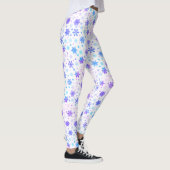Pastel Roze en Blauwe Snowflakes Elegant White Leggings (Rechts)