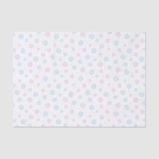 Pastel Roze en Blauwe Stippen Tissue Paper Tissuepapier (Voorkant)