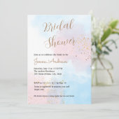 Pastel Roze en Blauwe Waterverf Vrijgezellenfeest Kaart (Staand voorkant)