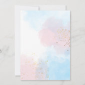 Pastel Roze en Blauwe Waterverf Vrijgezellenfeest Kaart (Achterkant)