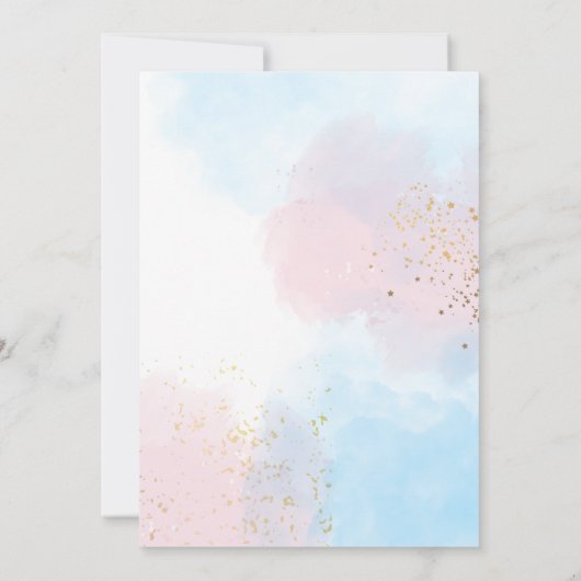 Pastel Roze en Blauwe Waterverf Vrijgezellenfeest Kaart (Achterkant)