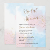 Pastel Roze en Blauwe Waterverf Vrijgezellenfeest Kaart (Voorkant / Achterkant)