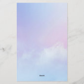 Pastel Roze en Blauwe Wolk Achtergrond Briefpapier (Achterkant)