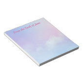 Pastel Roze en Blauwe Wolk Achtergrond Notitieblok (Schuin)
