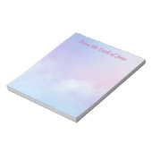 Pastel Roze en Blauwe Wolk Achtergrond Notitieblok (Linkerzijde)