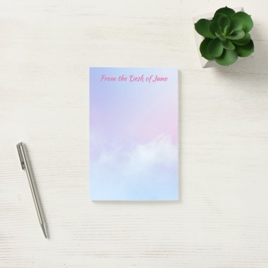 Pastel Roze en Blauwe Wolk Achtergrond Post-it® Notes (Kantoor)