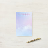 Pastel Roze en Blauwe Wolk Achtergrond Post-it® Notes (Op bureau)
