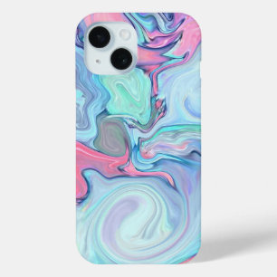 Pastel Roze en Blauwe Zwervel ABSTRACT iPhone 15 Case