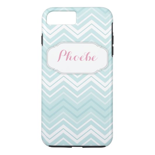 Pastel Roze en Blauwgroen Chevron Zigzag op persoo Case-Mate iPhone Case (Achterkant)