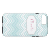 Pastel Roze en Blauwgroen Chevron Zigzag op persoo Case-Mate iPhone Case (Achterkant (Horizontaal))