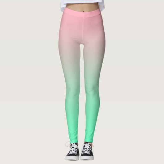 Pastel roze en bleek groen moeten altijd zichtbaar leggings (Voorkant)