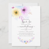 Pastel Roze en Blue Floral Sip en Zie Kaart (Voorkant)