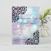 Pastel Roze en Blue Glitter Afstuderen Kaart (Staand voorkant)