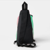 Pastel roze en bord groene gradiënt ombre sling bag (Achterkant)