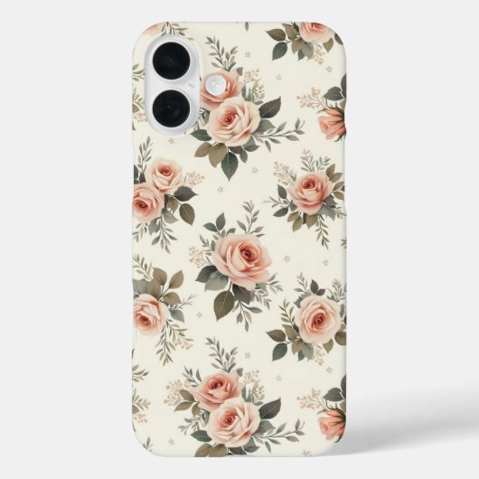 Pastel roze en crème bloemenboeket patroon Case-Mate iPhone case (Achterkant)