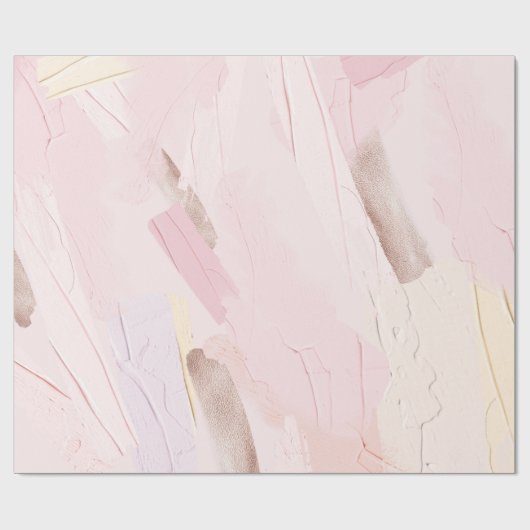 Pastel Roze en Crème Verfspatten Cadeaupapier (Vlak)
