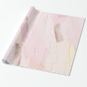 Pastel Roze en Crème Verfspatten Cadeaupapier (Uitgerold)