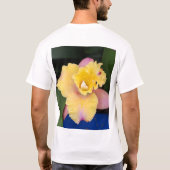 Pastel roze en gele orchidee t-shirt (Achterkant)