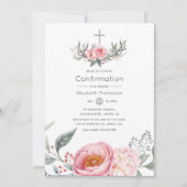 Pastel Roze en Gray Boho Floral Bevestiging Kaart (Voorkant)