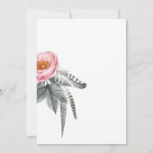 Pastel Roze en Gray Boho Floral Bevestiging Kaart (Achterkant)