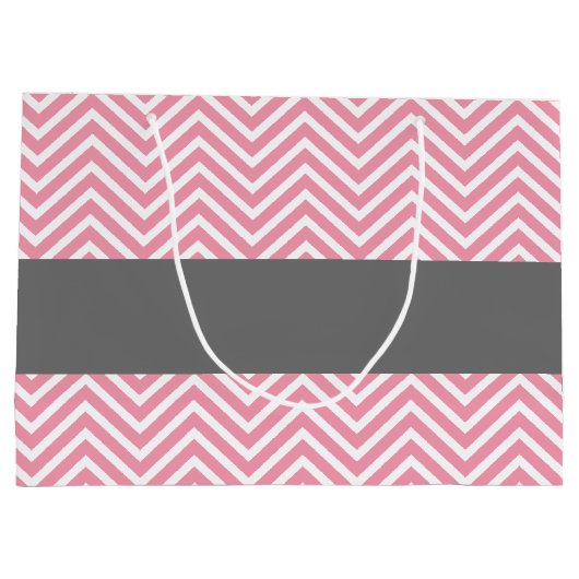 Pastel Roze en grijze Baby shower Collectie Large Cadeautasje (Achterkant)