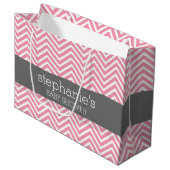 Pastel Roze en grijze Baby shower Collectie Large Cadeautasje (Voorkant Gekanteld)