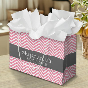 Pastel Roze en grijze Baby shower Collectie Large Cadeautasje