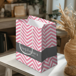 Pastel Roze en grijze Baby shower Collectie Medium Cadeauzakje