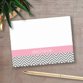 Pastel Roze en Grijze Chevrons Aangepaste naam Post-it® Notes