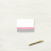 Pastel Roze en Grijze Chevrons Aangepaste naam Post-it® Notes (Op bureau)